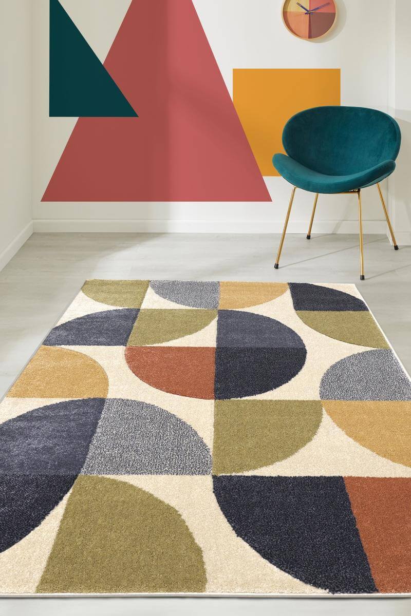 Newport Geometric Rug – Bold Multicolour Design