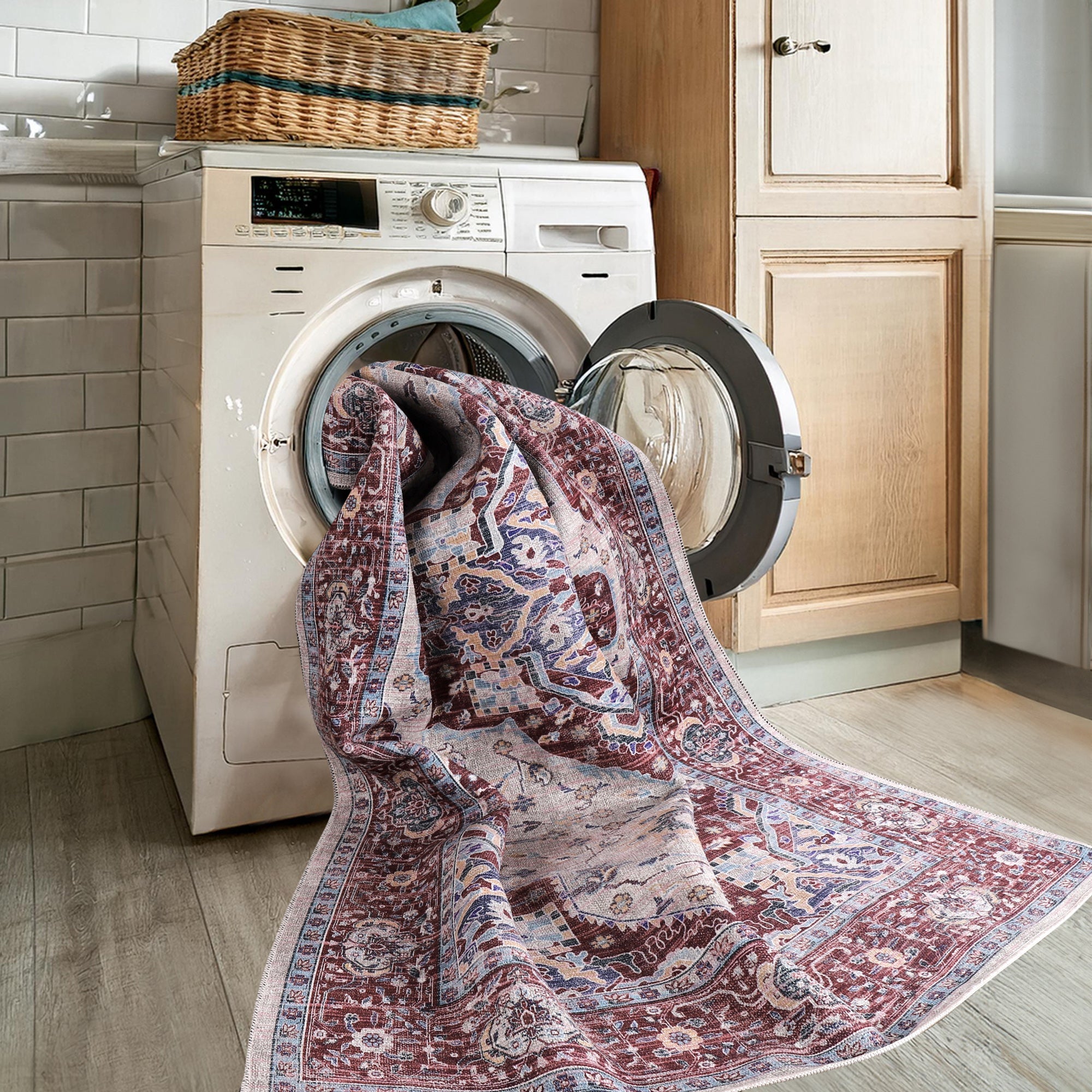 Netline Home Rugs Depot RW1008 – Machine Washable Persian Medallion Rug | Traditional Oriental Vintage Carpet for Living Room, Bedroom & Dining