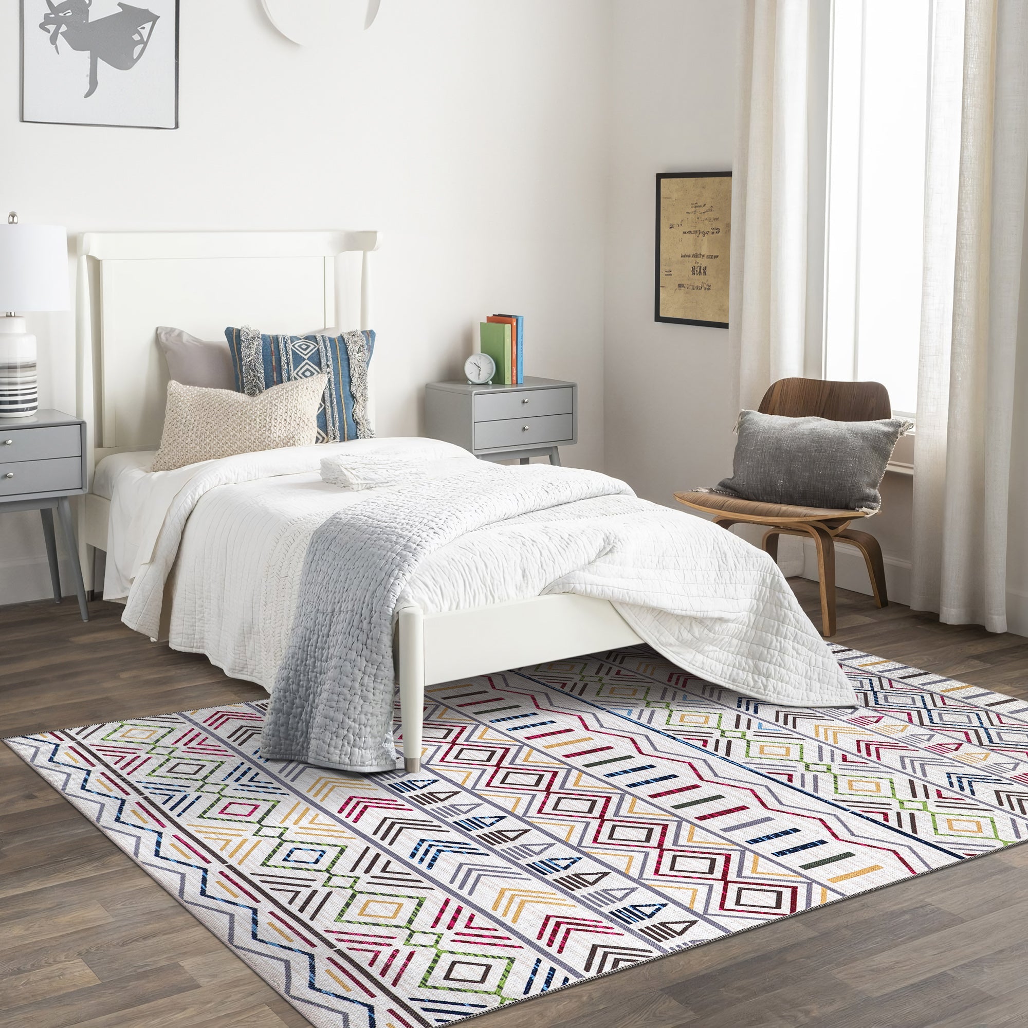 Netline Home Rugs Depot Kilim Red Medallion Washable Rug Design RW1005