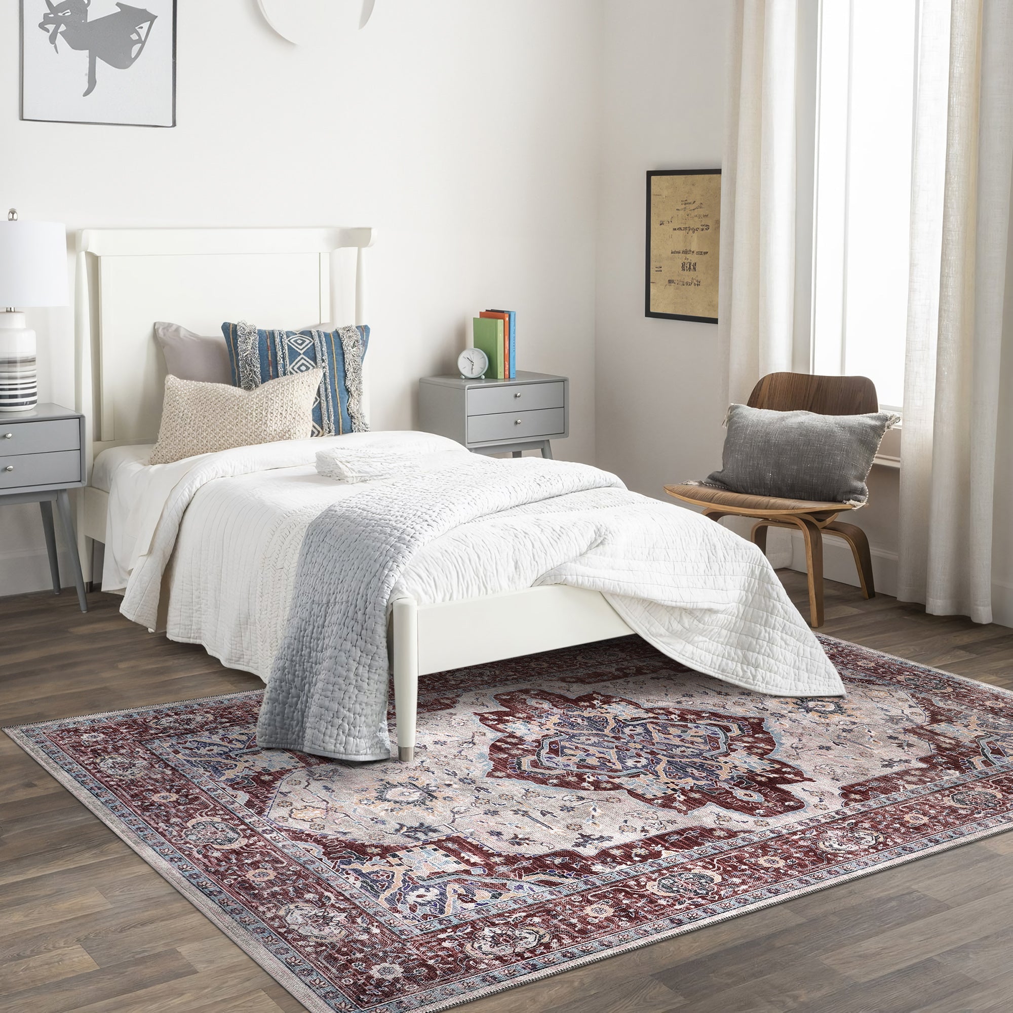 Netline Home Rugs Depot RW1008 – Machine Washable Persian Medallion Rug | Traditional Oriental Vintage Carpet for Living Room, Bedroom & Dining