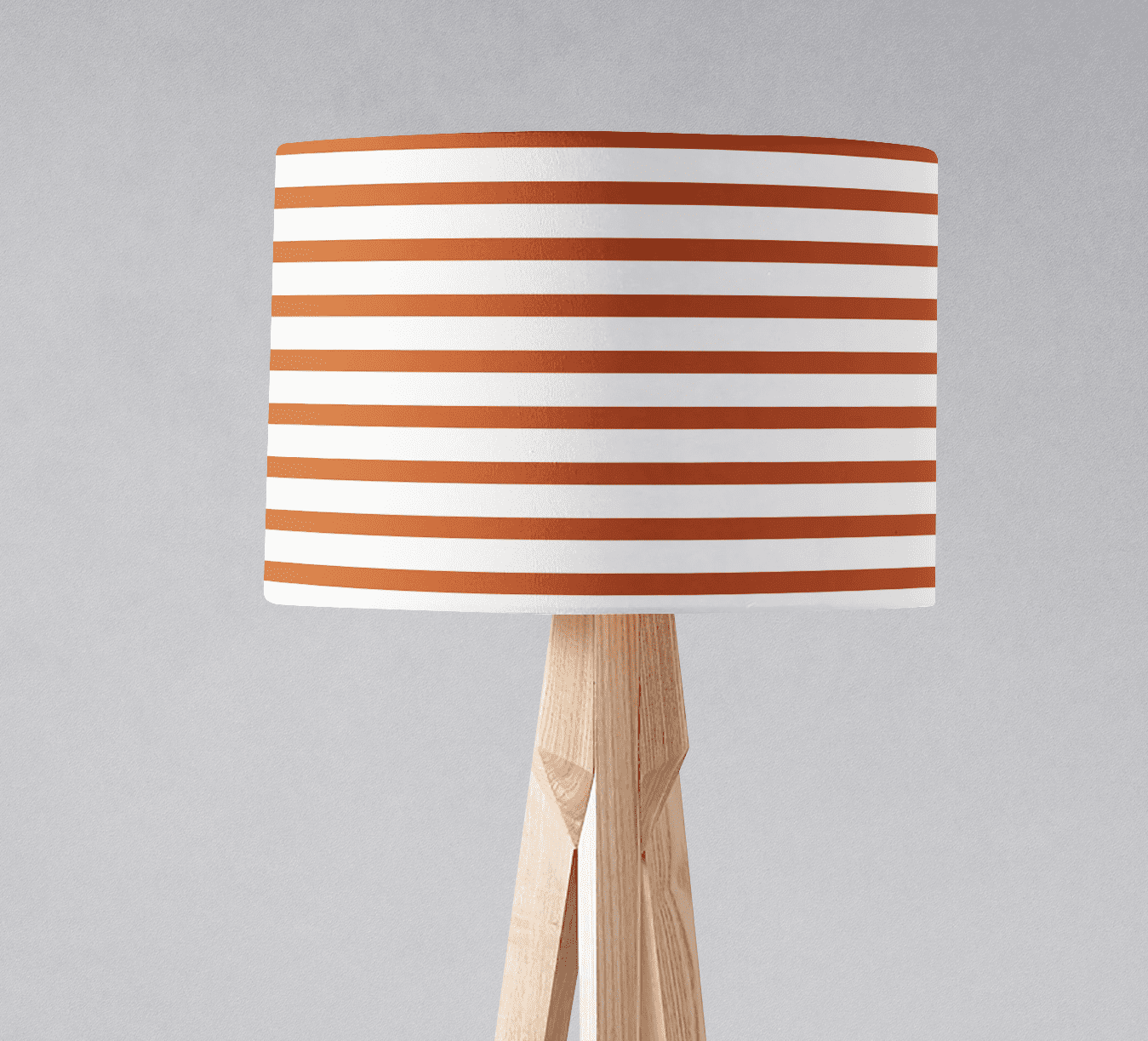 Orange and White Geometric Striped Lampshade – Ceiling & Table Compatible