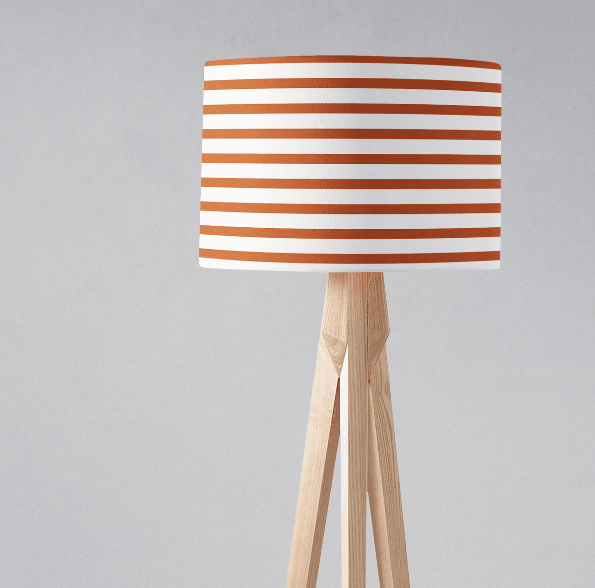 Orange and White Geometric Striped Lampshade – Ceiling & Table Compatible