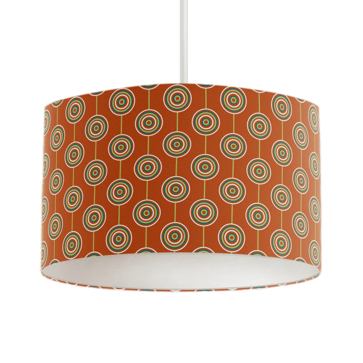 Orange Retro Circles Design Lampshade – Ceiling & Table Compatible