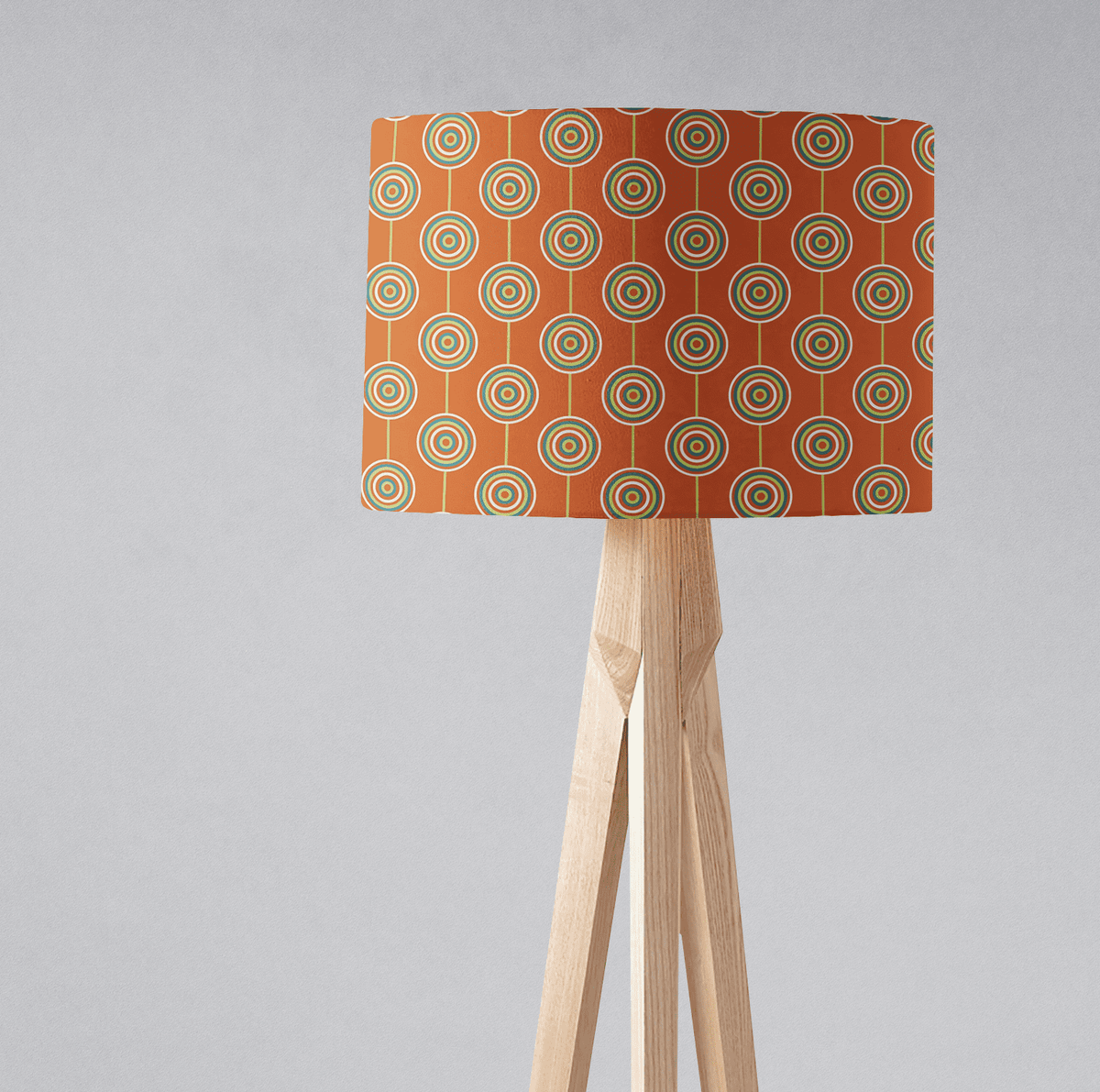 Orange Retro Circles Design Lampshade – Ceiling & Table Compatible