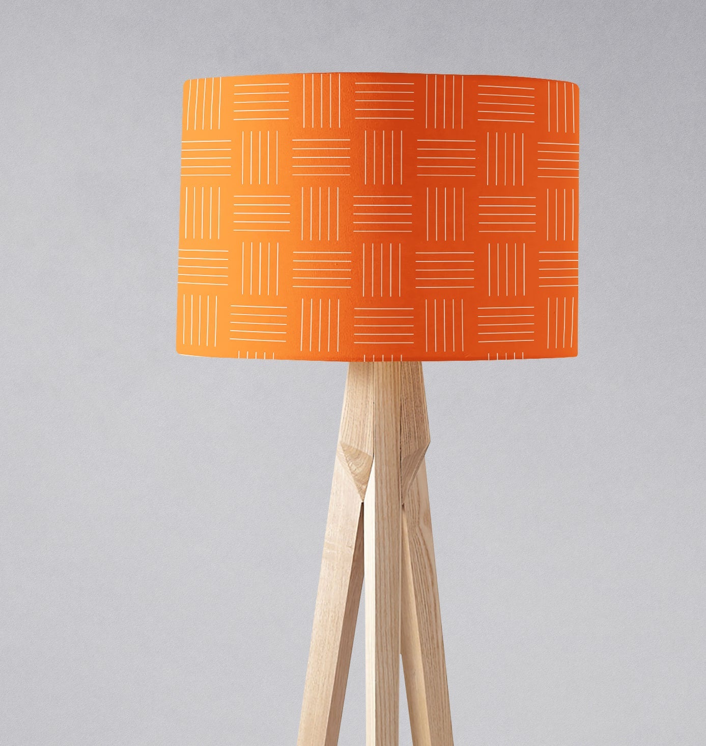 Orange Lines Geometric Contemporary Lampshade – Ceiling & Table Compatible