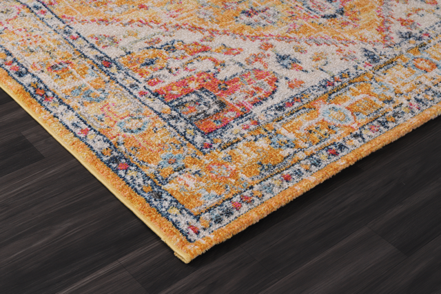 Netline Home Vintage Area Rug 7656 – Mustard & Rust Bohemian