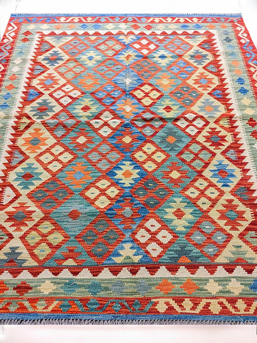 Maimana Afghanistan Kilim Rug - 203 x 150 cm