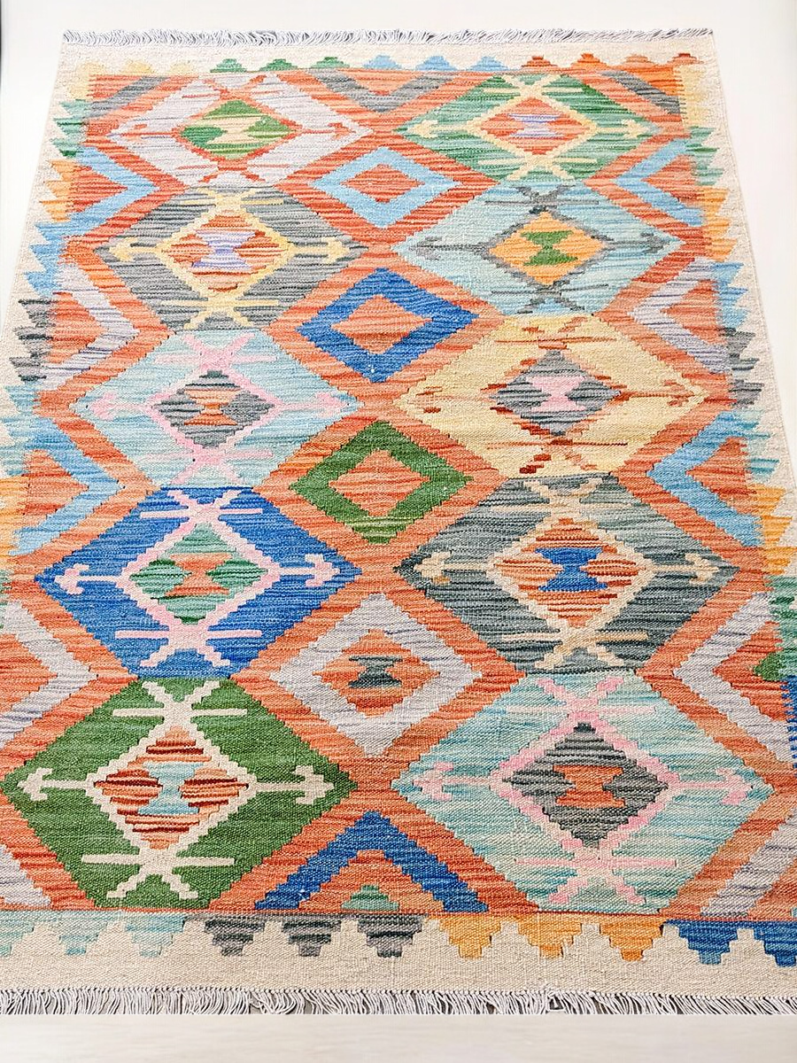 Maimana Afghanistan Kilim Rug - 147 x 99 cm