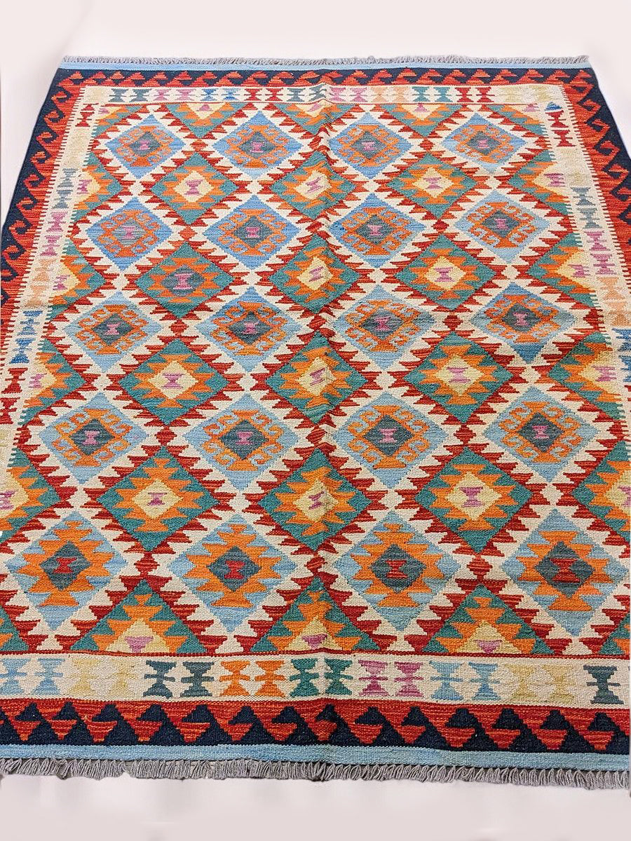 Maimana Afghanistan Kilim Rug - 196 x 152 cm