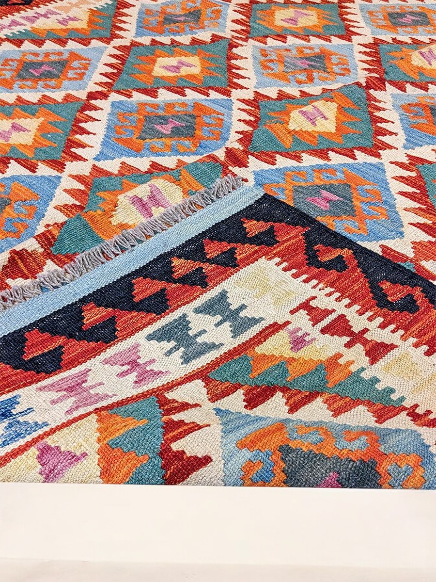 Maimana Afghanistan Kilim Rug - 196 x 152 cm