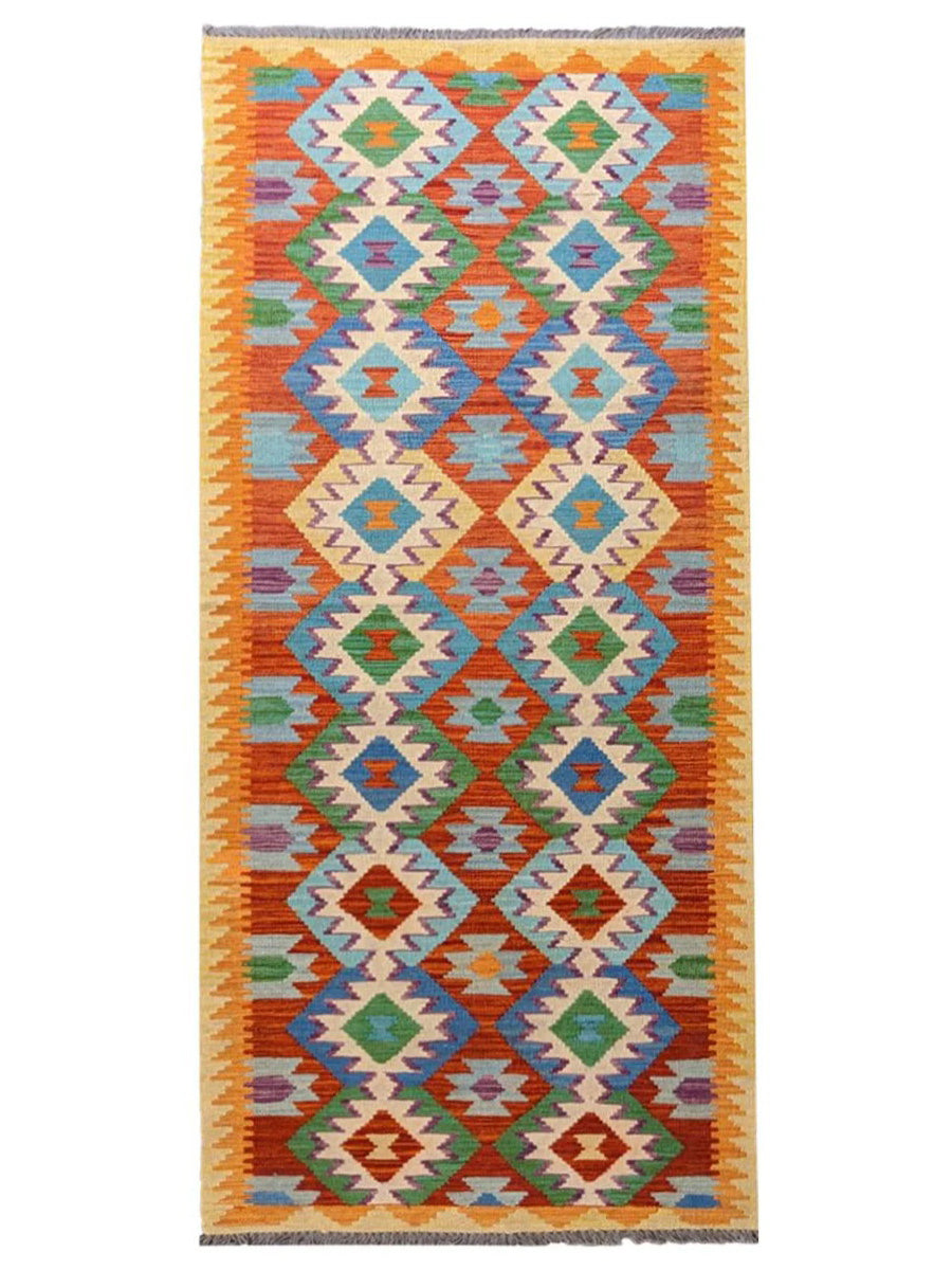 Maimana Afghanistan Kilim Rug - 302 x 81 cm