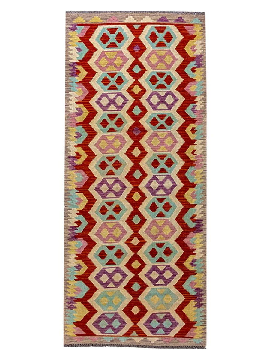 Maimana Afghanistan Kilim Rug - 287 x 81 cm