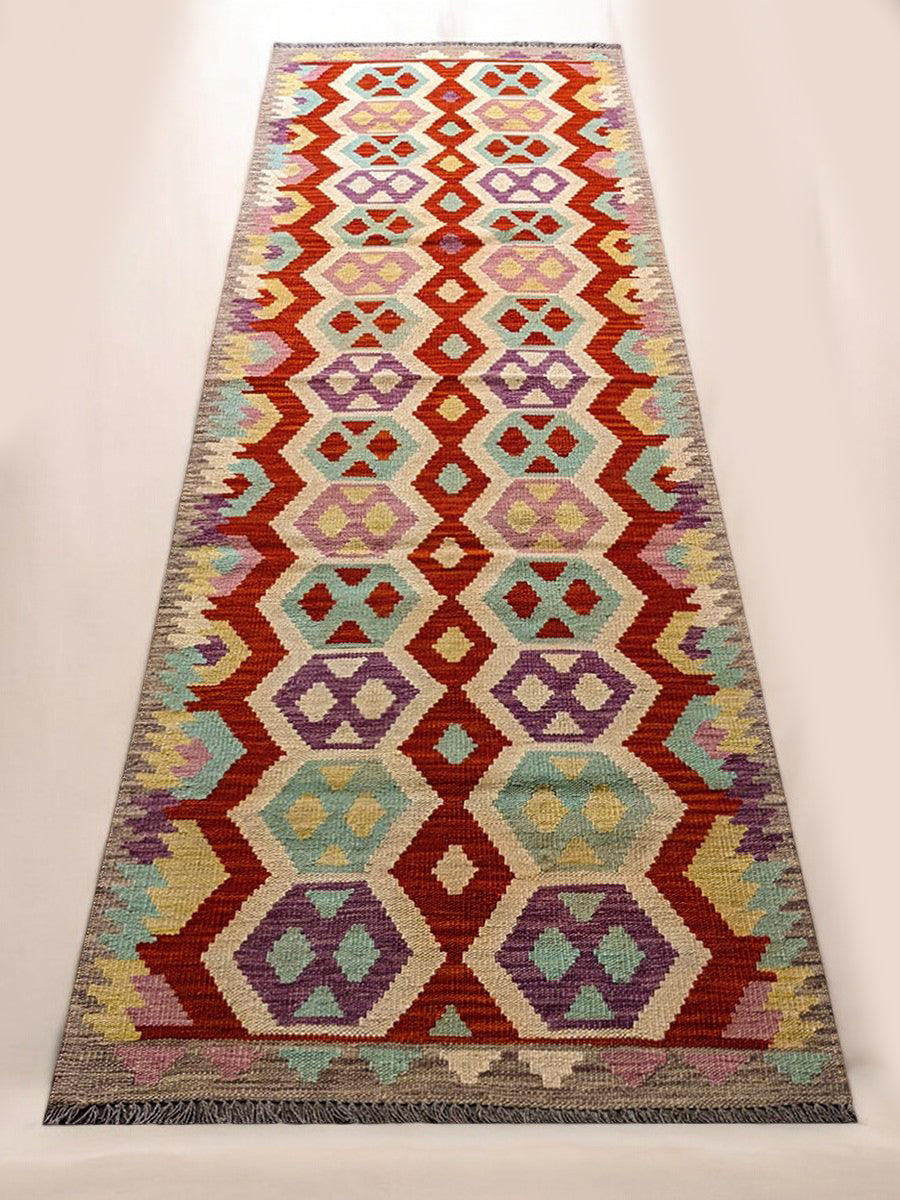 Maimana Afghanistan Kilim Rug - 287 x 81 cm