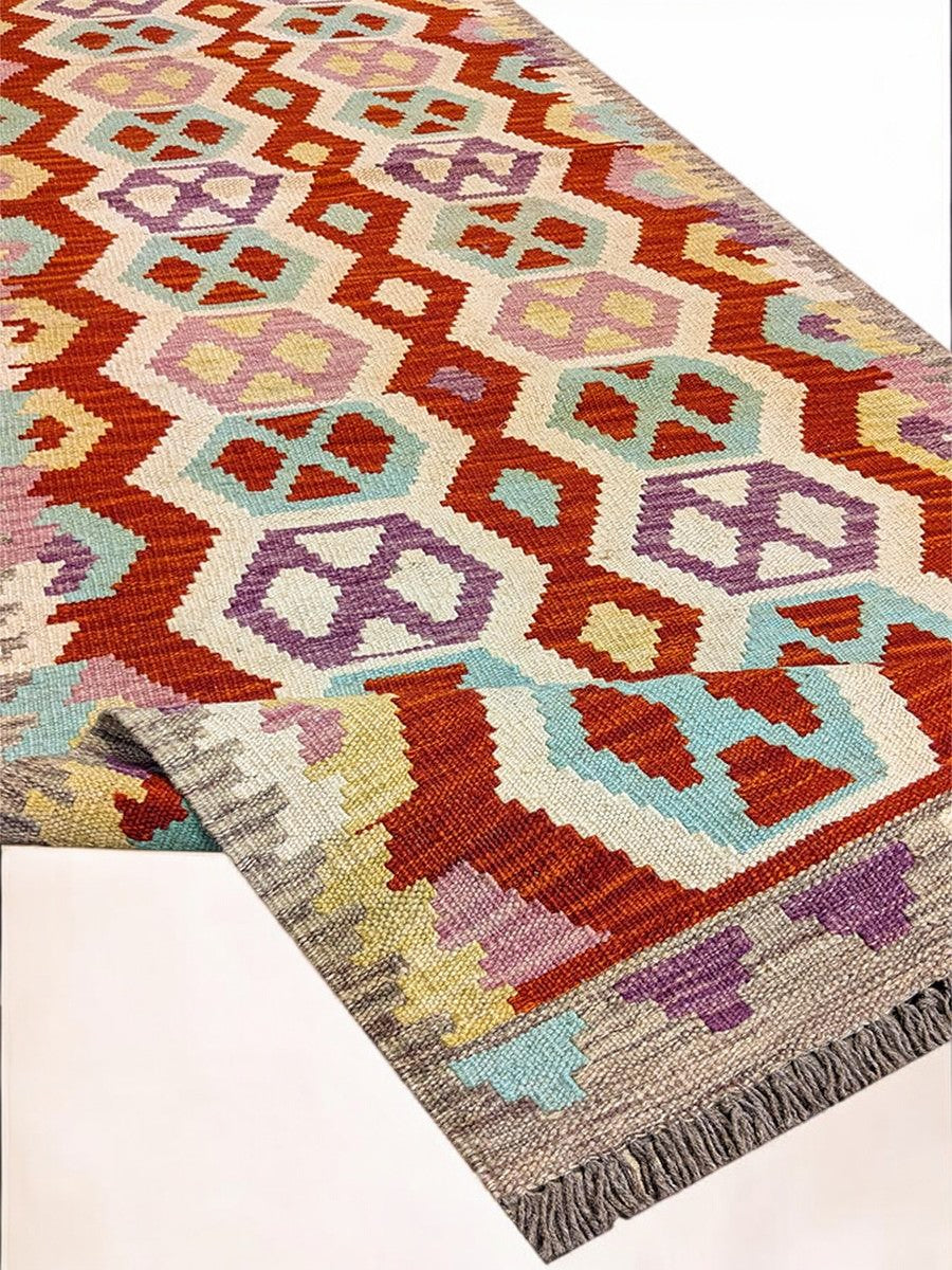 Maimana Afghanistan Kilim Rug - 287 x 81 cm