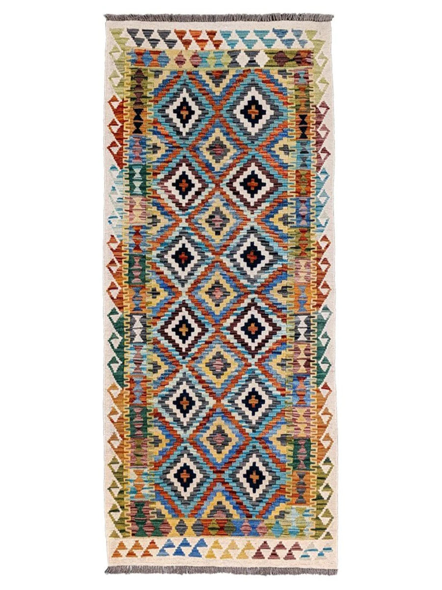 Maimana Afghanistan Kilim Rug - 193 x 84 cm