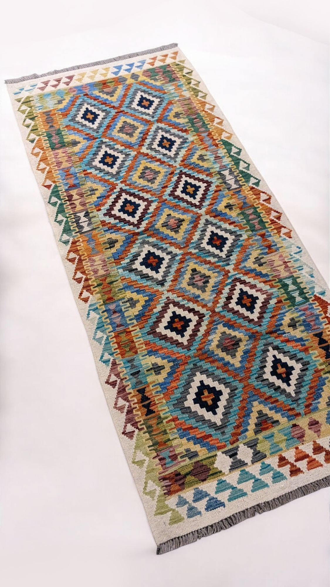 Maimana Afghanistan Kilim Rug - 193 x 84 cm