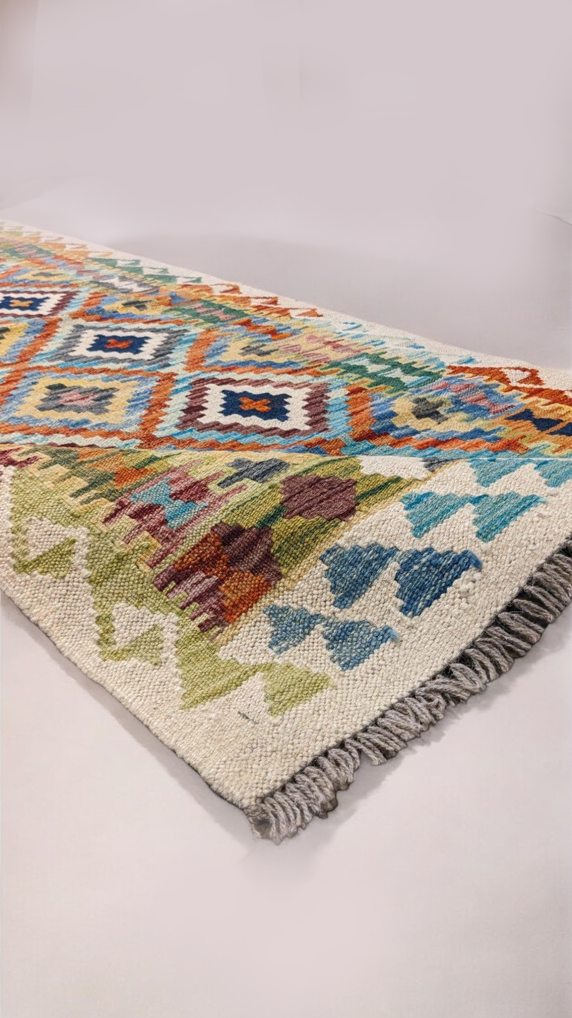 Maimana Afghanistan Kilim Rug - 193 x 84 cm