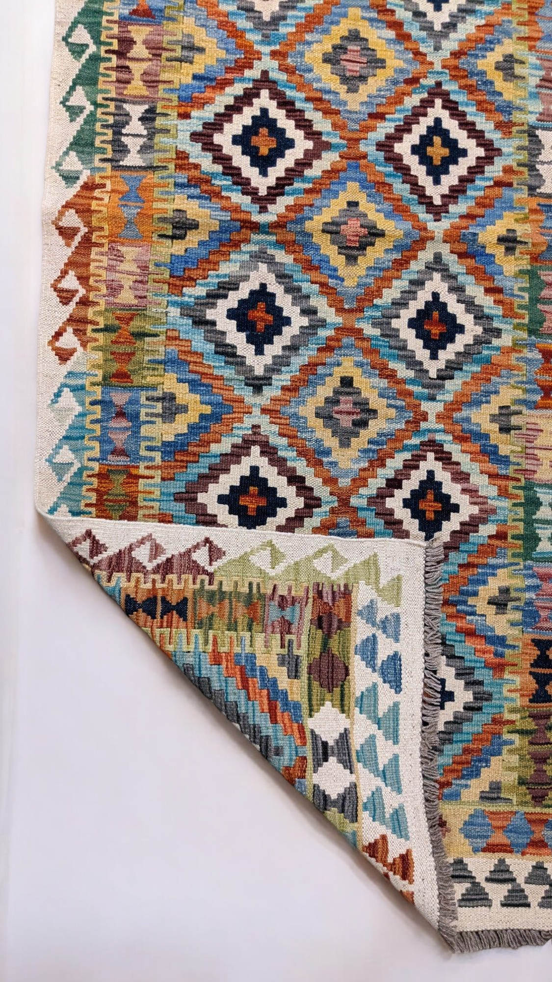 Maimana Afghanistan Kilim Rug - 193 x 84 cm