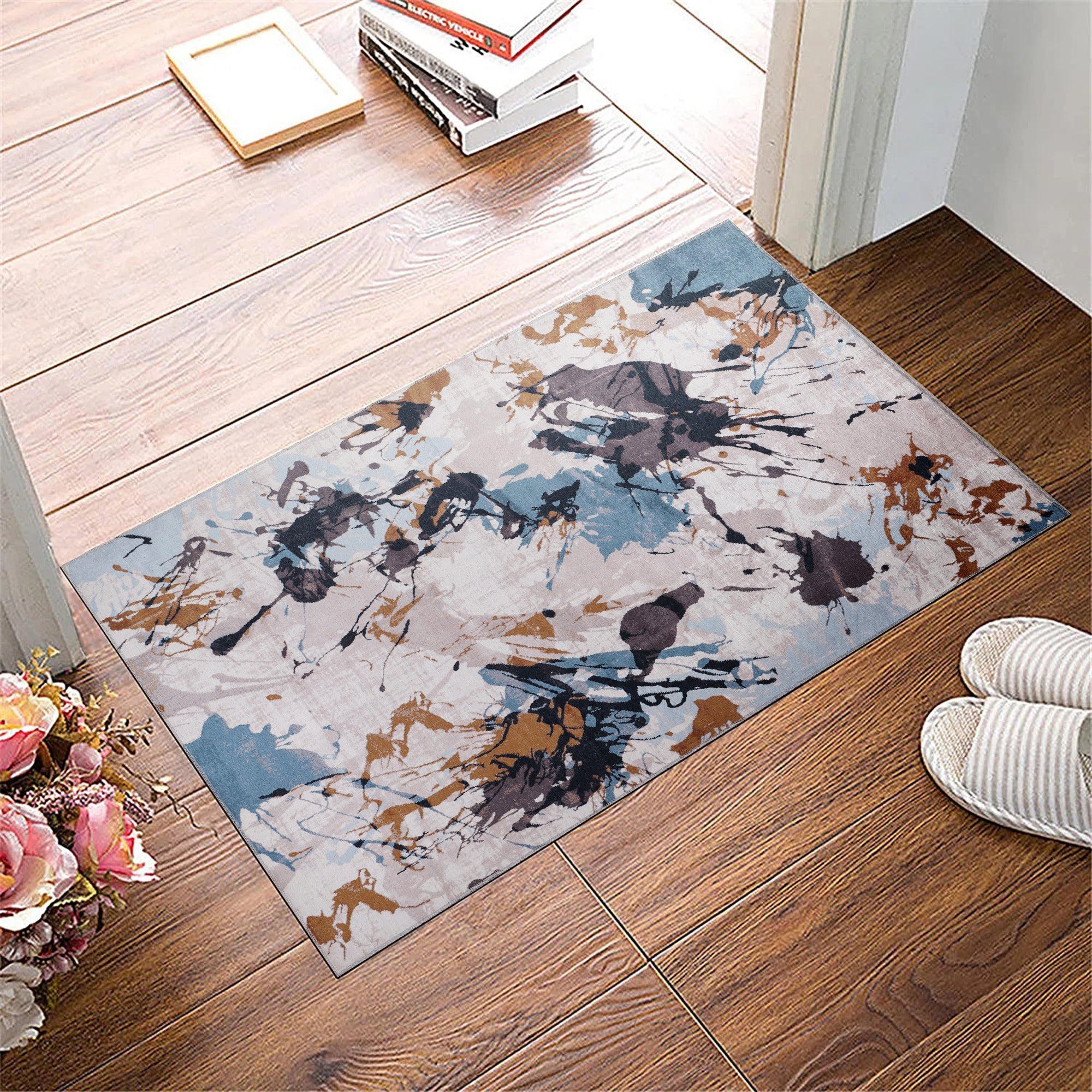 Netline Home Rugs Depot Bohemian Abstract Splash Washable Rug Design NL1004