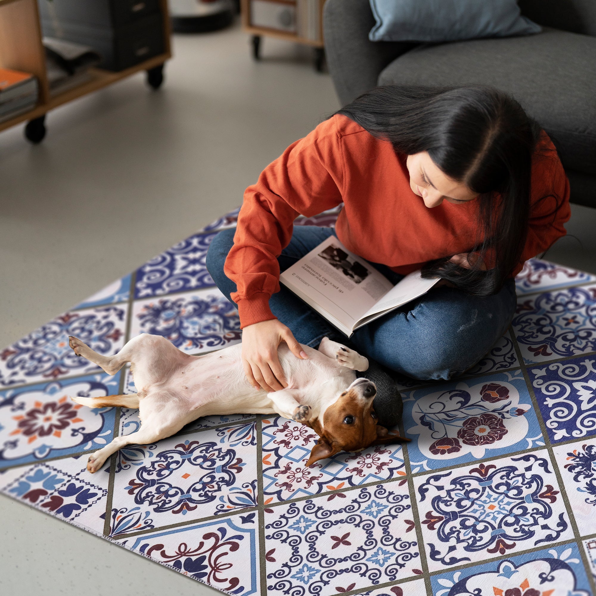 Netline Home Rugs Depot Modern Beige Floral Washable Rug Design 4002