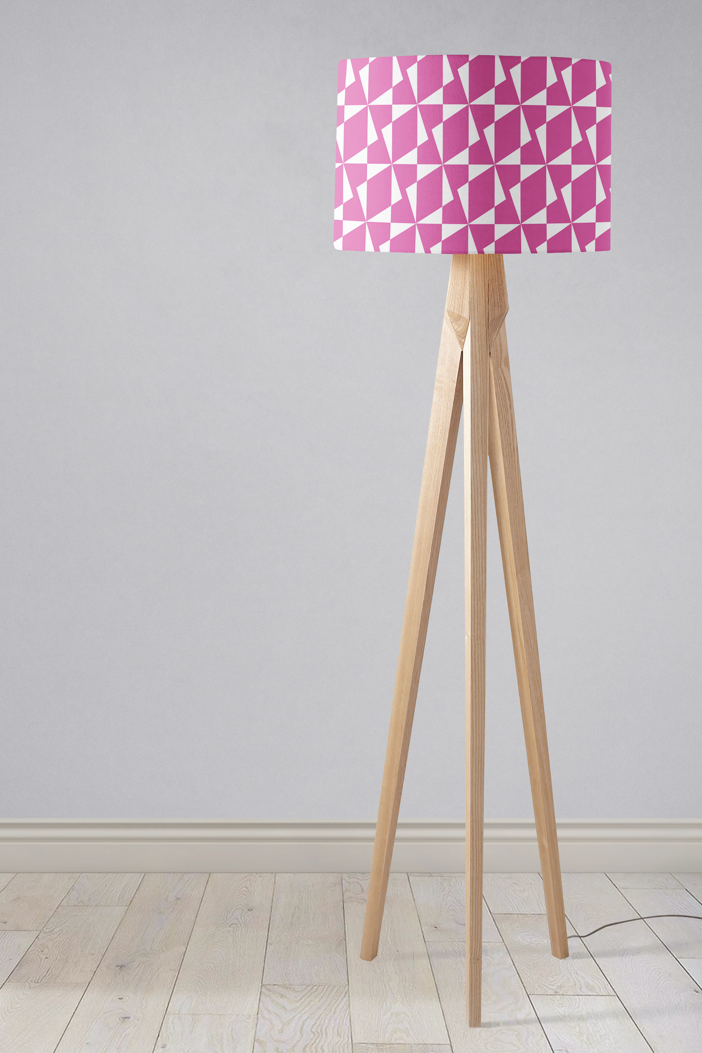 Pink Retro Geometric Lampshade – Ceiling & Table Compatible