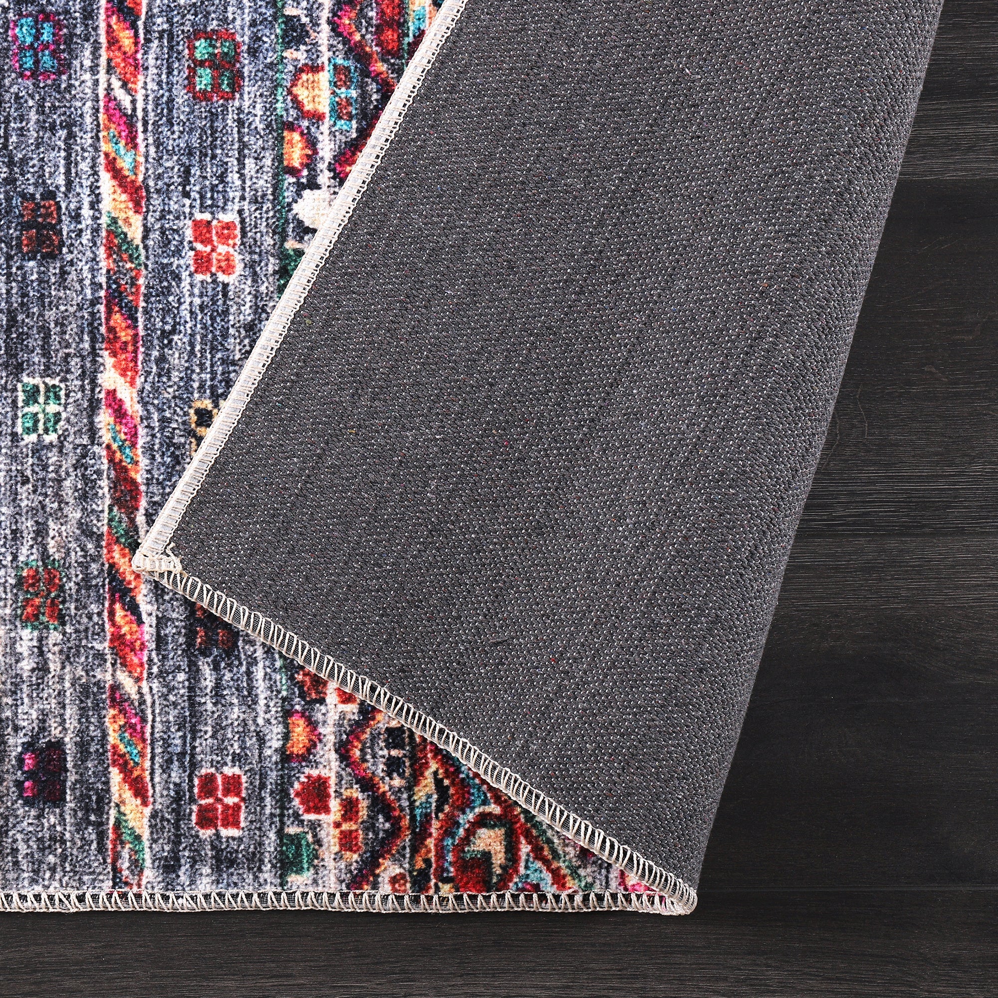 Netline Home Rugs Depot RW1002 – Machine Washable Multicolor Tribal Diamond Rug | Bohemian Kilim-Style Carpet for Living Room, Bedroom & Office