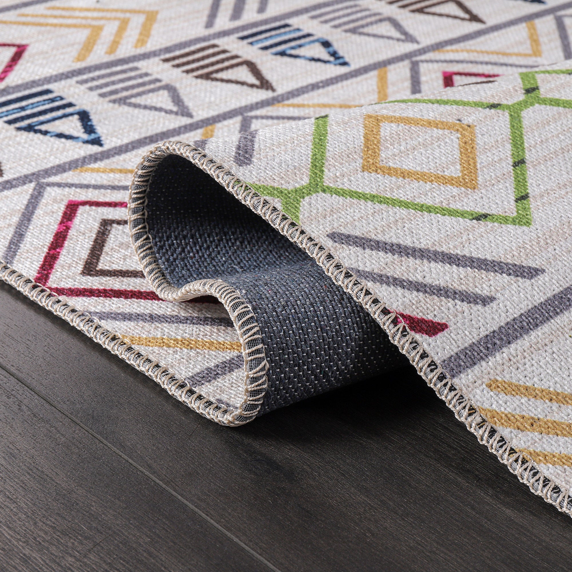 Netline Home Rugs Depot Kilim Red Medallion Washable Rug Design RW1005