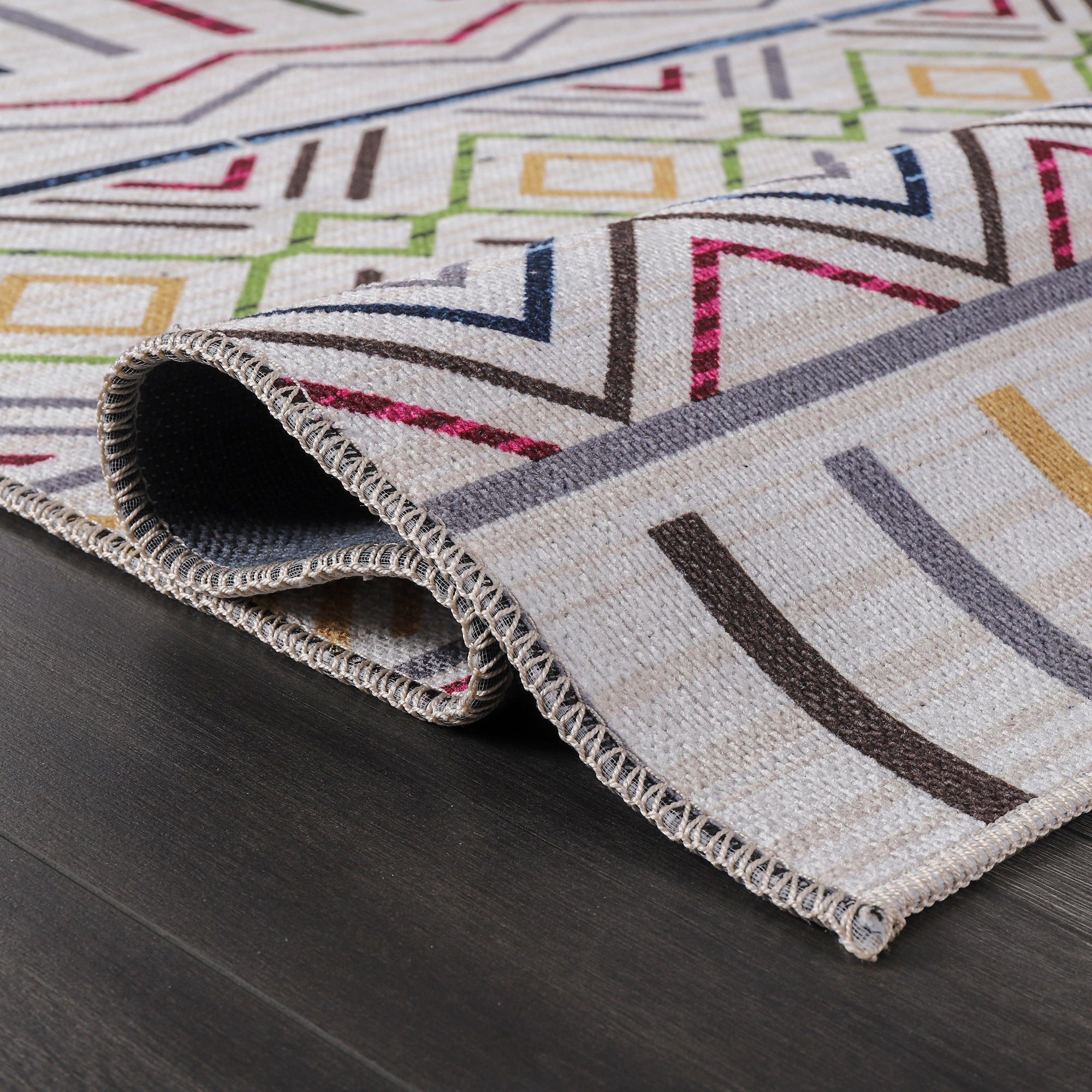 Netline Home Rugs Depot Kilim Red Medallion Washable Rug Design RW1005