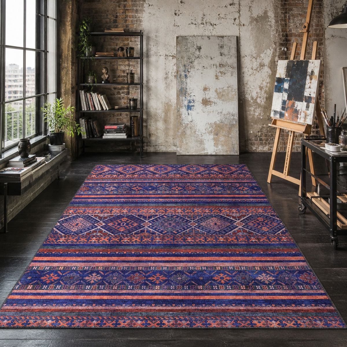 RW1322M washable chenille area rug, room scene