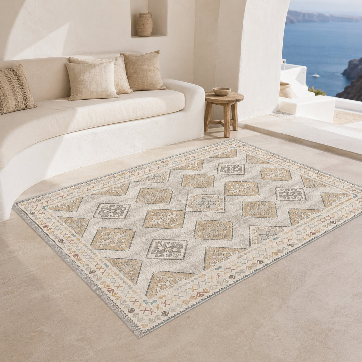 RW3048 washable chenille area rug, room scene