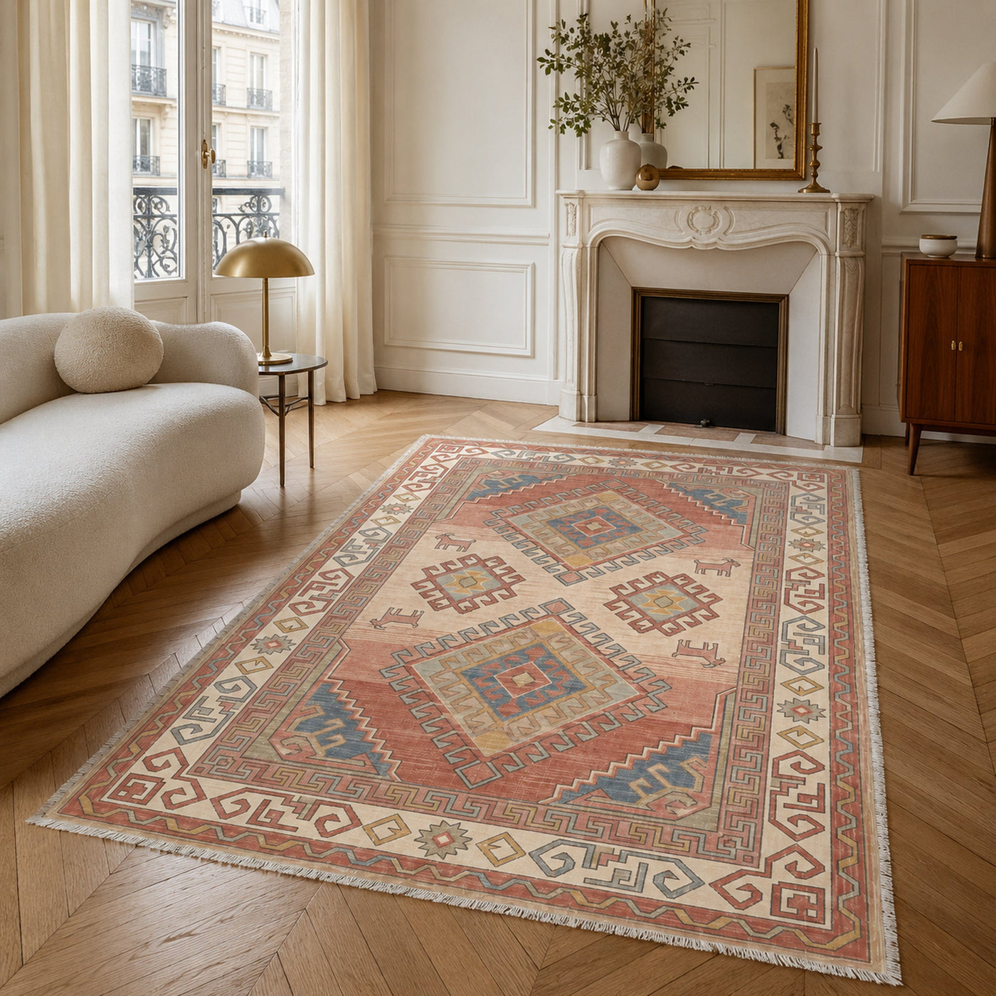 RW30490310 washable chenille area rug, room scene