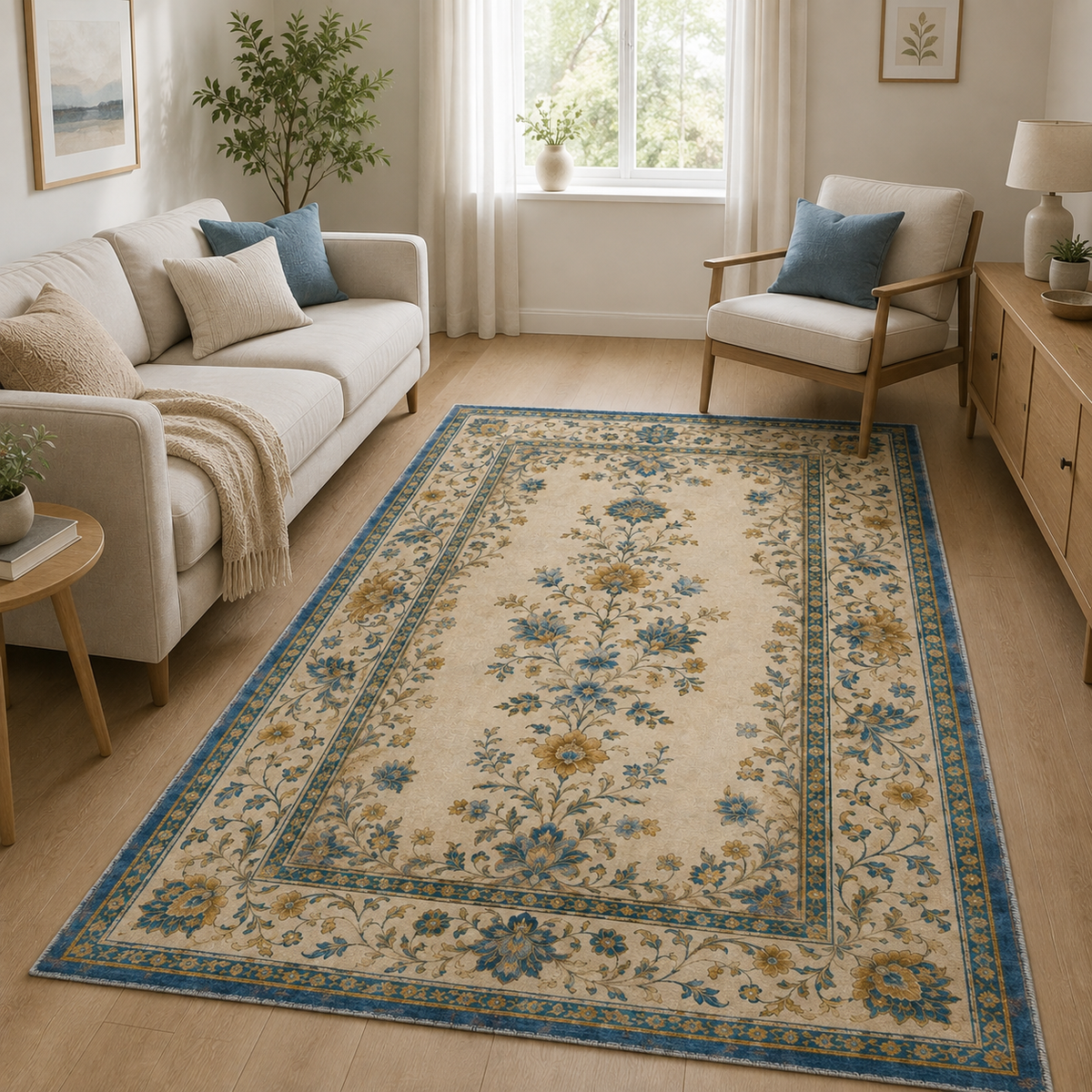 RW3065 washable chenille area rug, room scene
