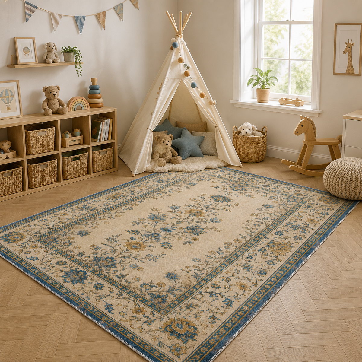 RW3065 washable chenille area rug, room scene