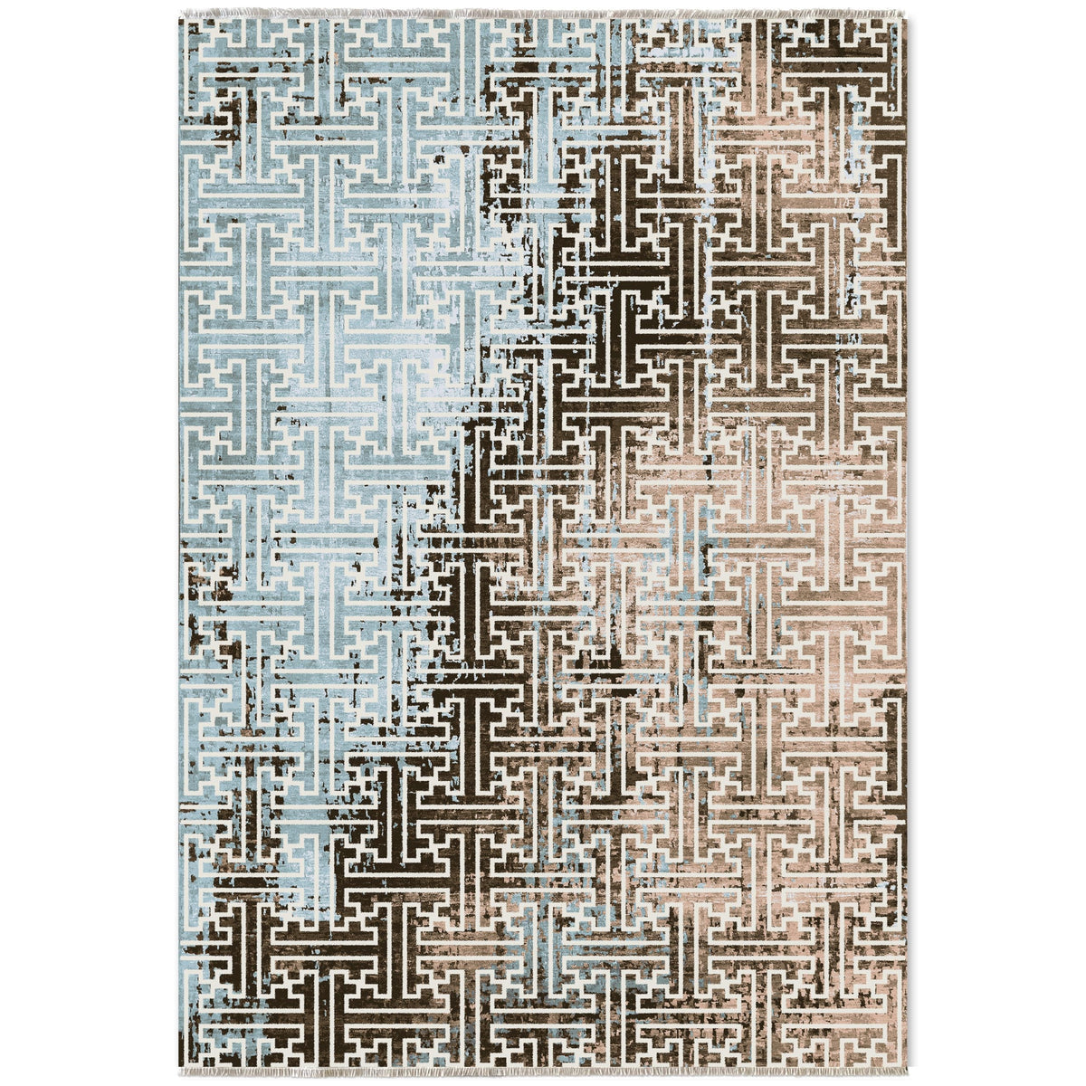 RW7025 washable chenille area rug viewed from above