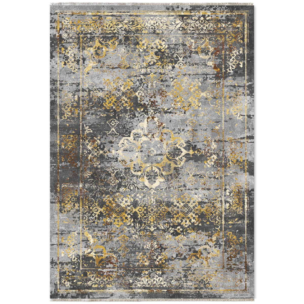 RW7028 washable chenille area rug viewed from above