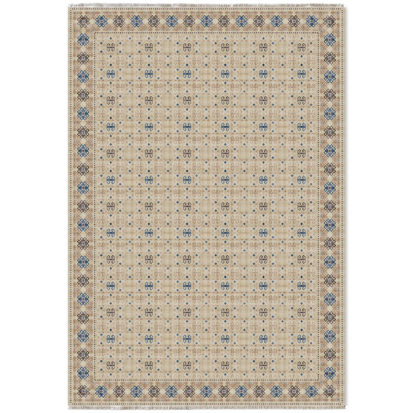 RW7049 washable chenille area rug viewed from above