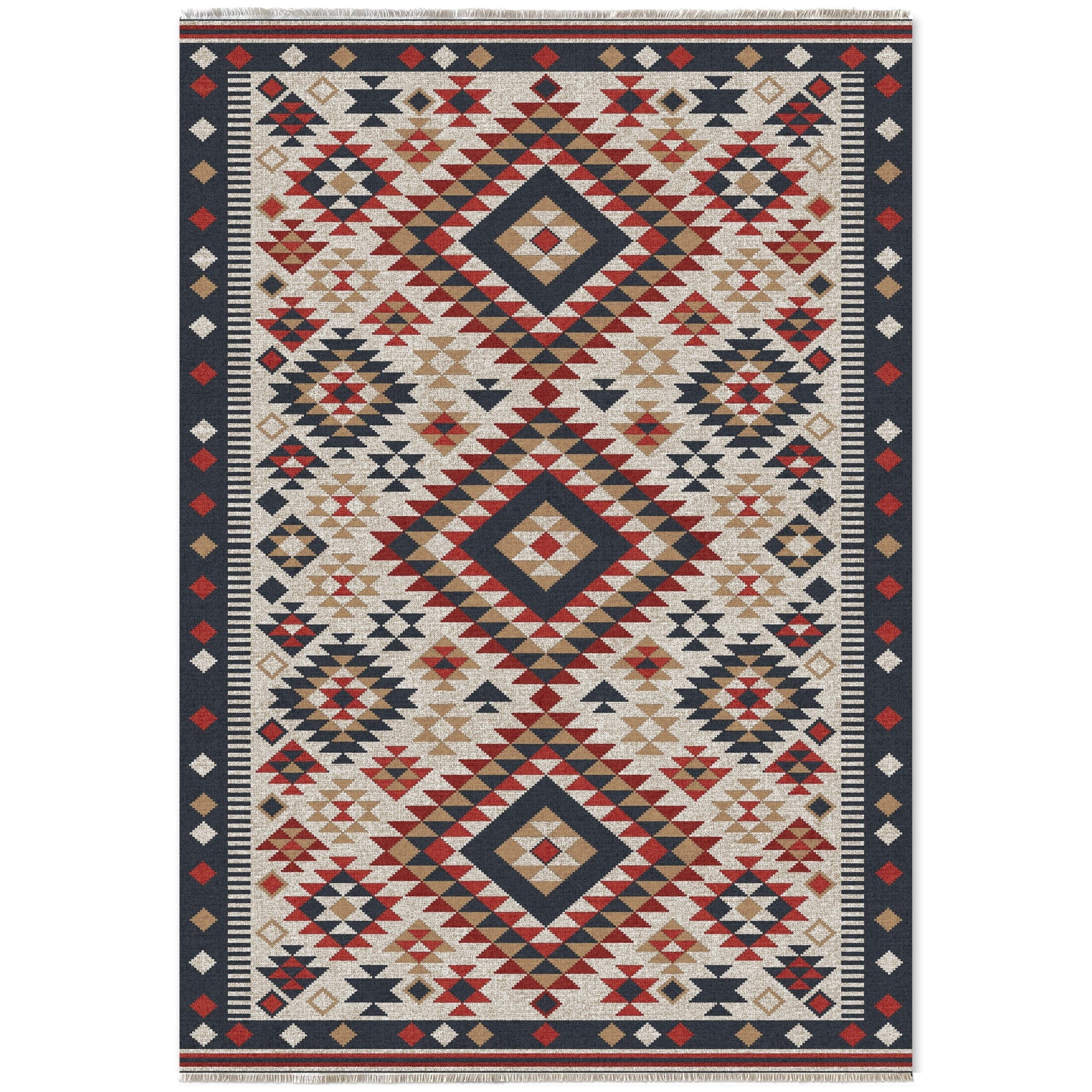 RW7072 washable chenille area rug viewed from above