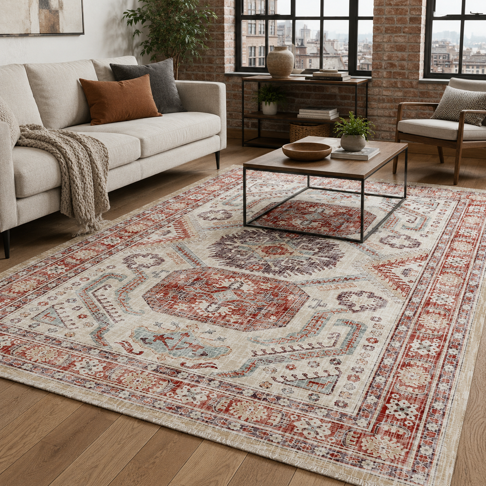 RW7109 washable chenille area rug