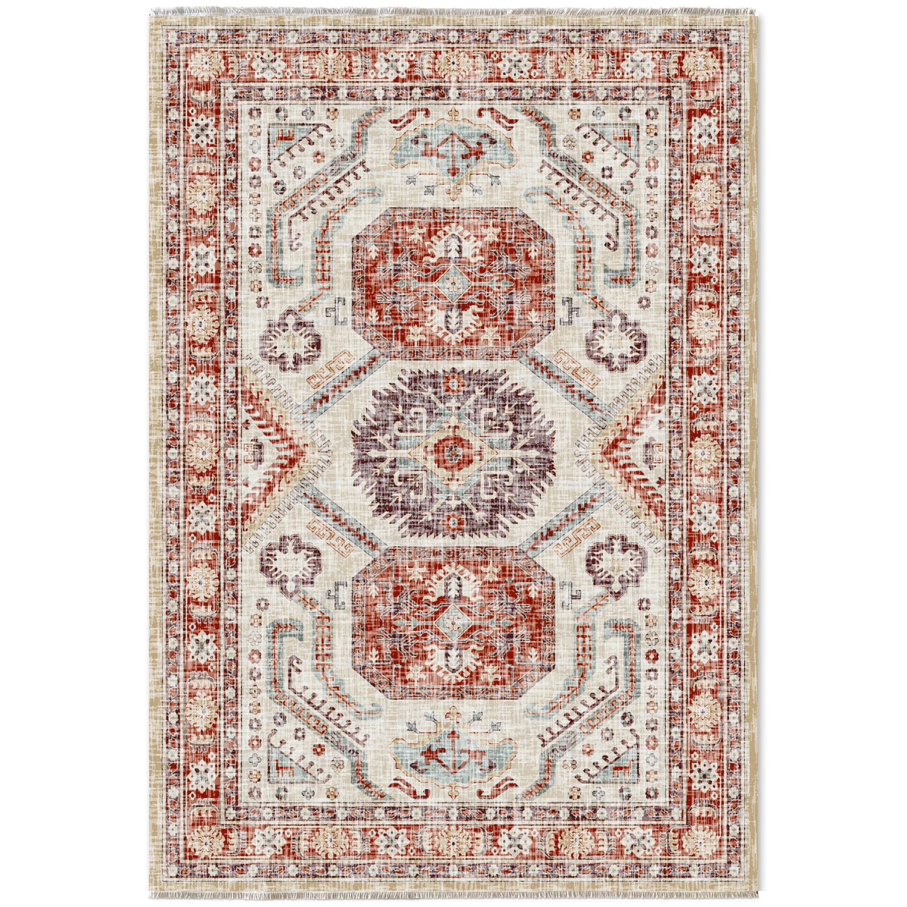RW7109 washable chenille area rug viewed from above