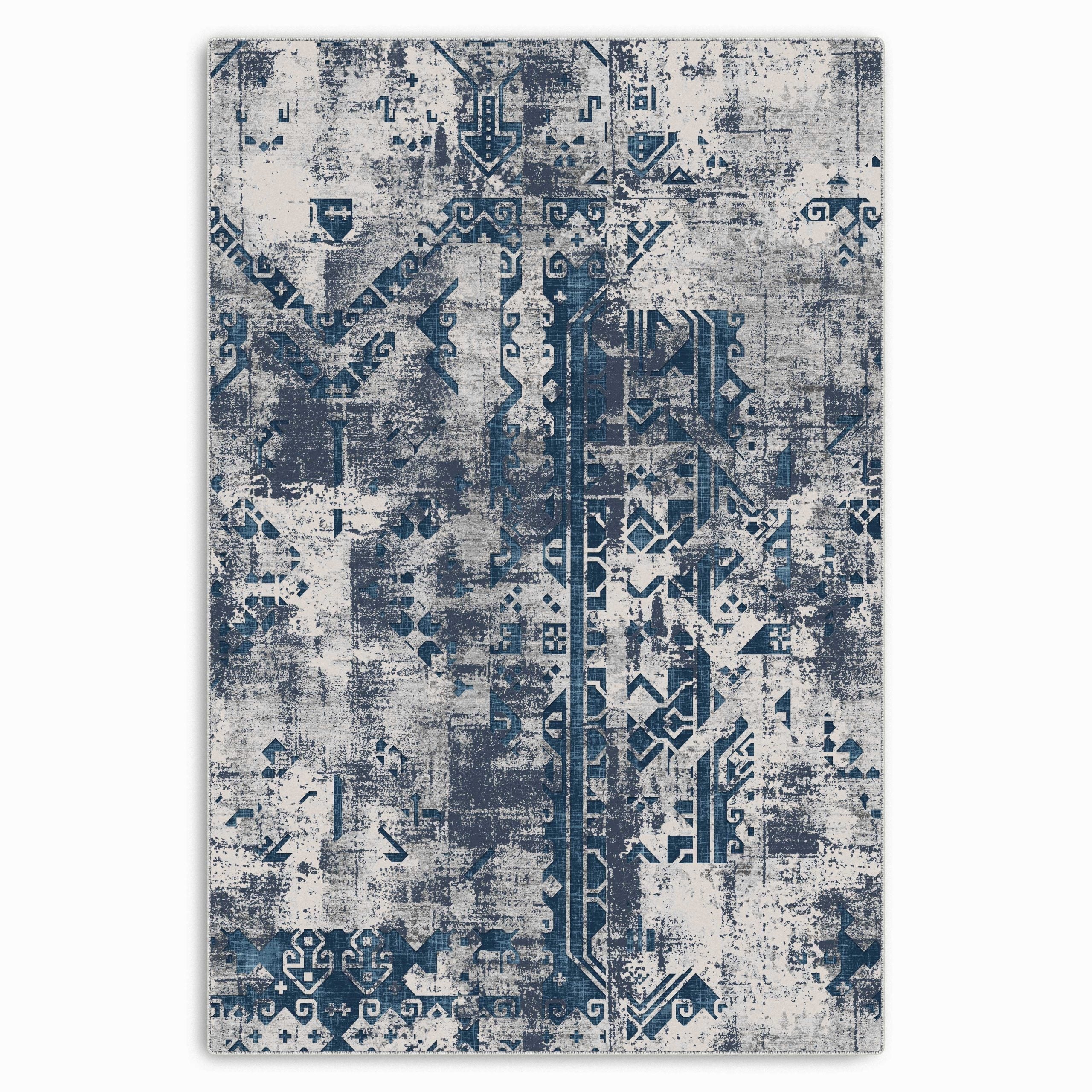 RW7123 washable chenille area rug viewed from above