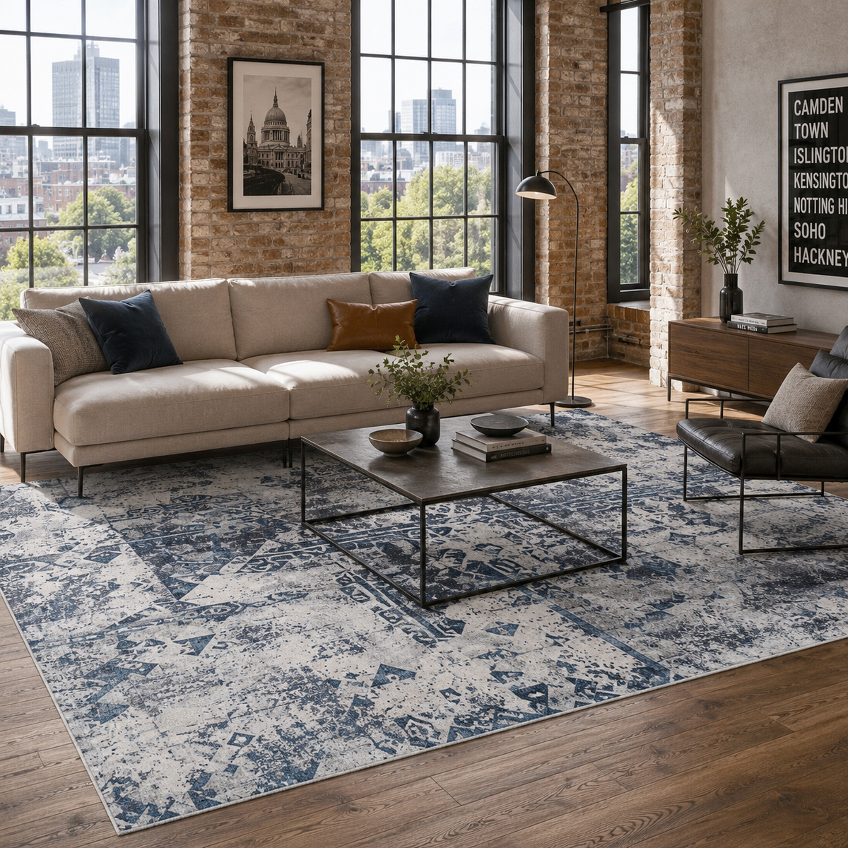 RW7123 washable chenille rug texture and pattern detail