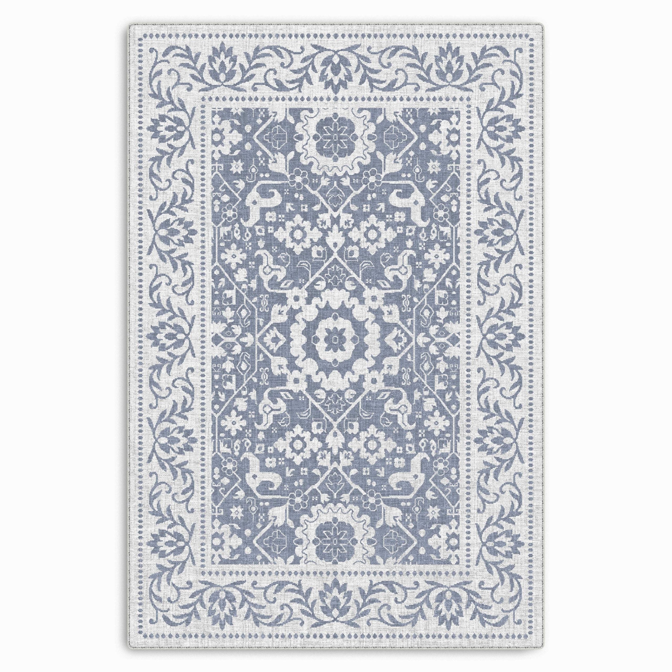 RW7124 washable chenille area rug viewed from above