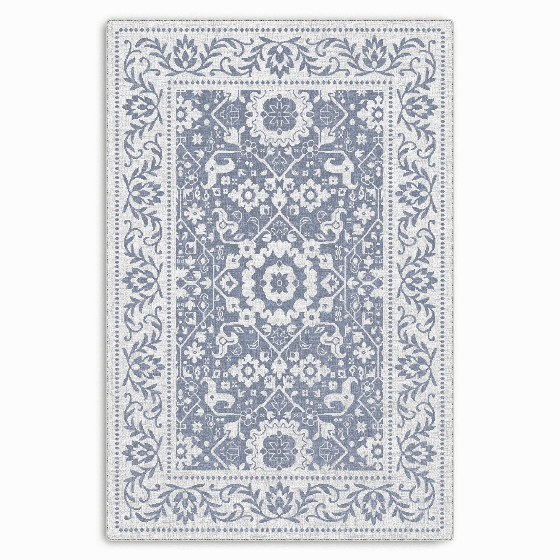 RW7124 washable chenille area rug viewed from above