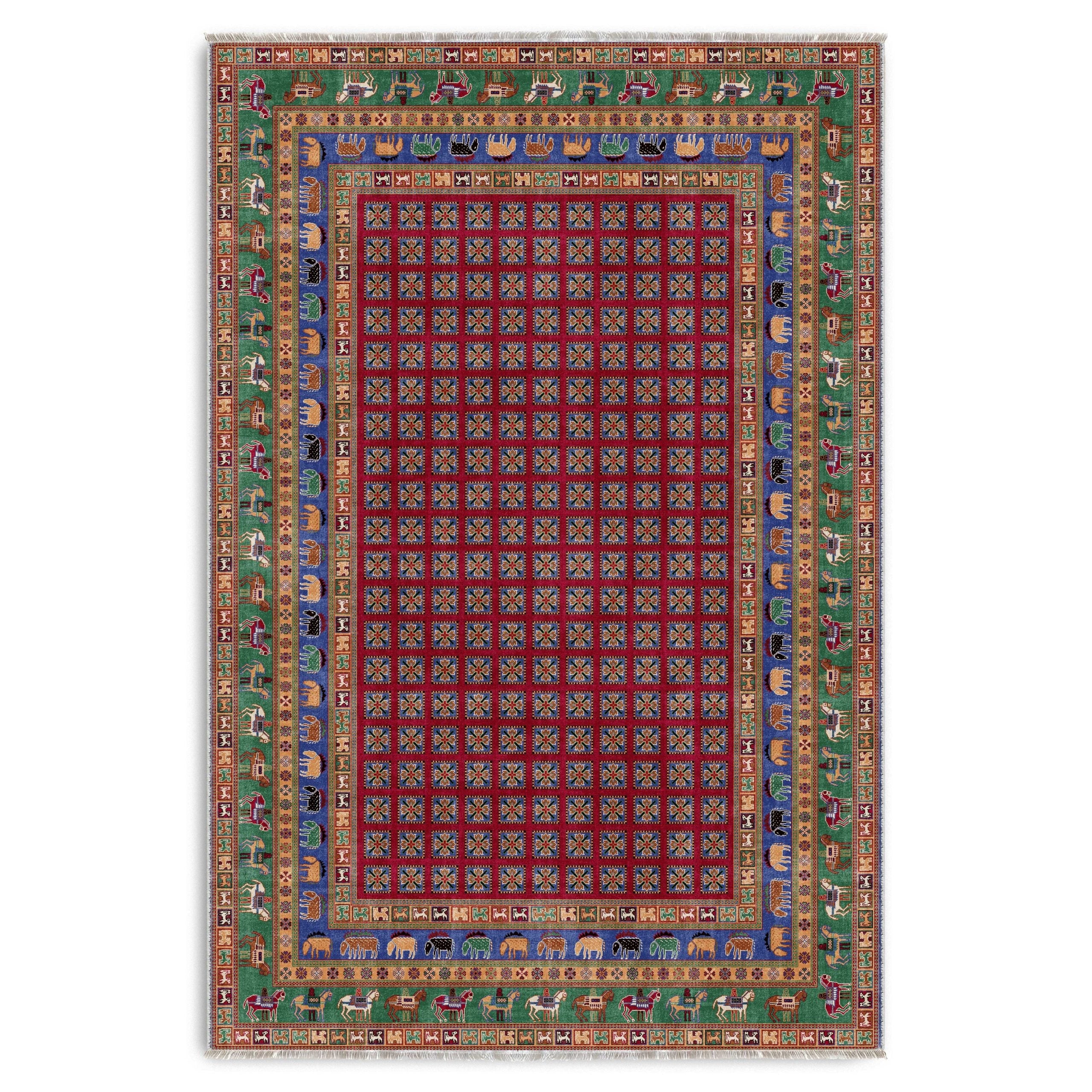 RW7128 washable chenille area rug viewed from above