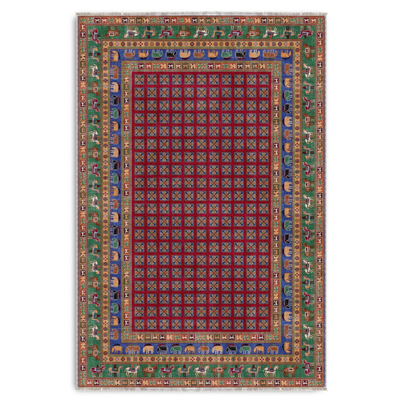 RW7128 washable chenille area rug viewed from above