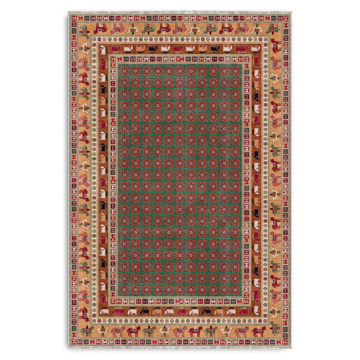 RW7129 washable chenille area rug viewed from above