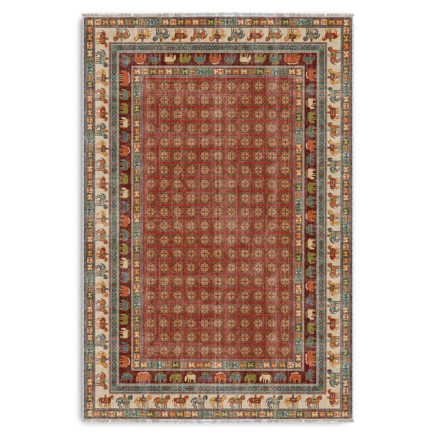 RW7130 washable chenille area rug viewed from above