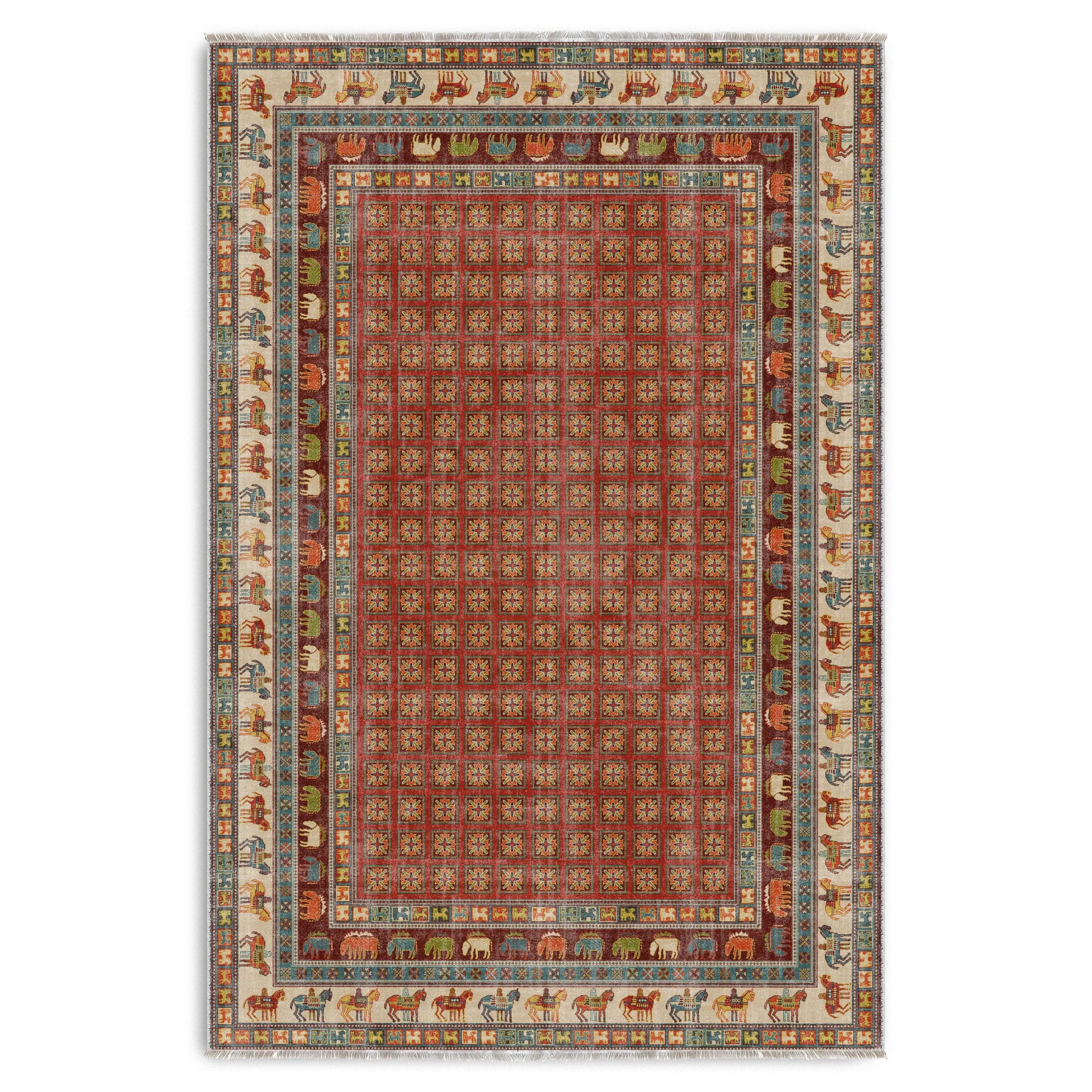 RW7130 washable chenille area rug viewed from above
