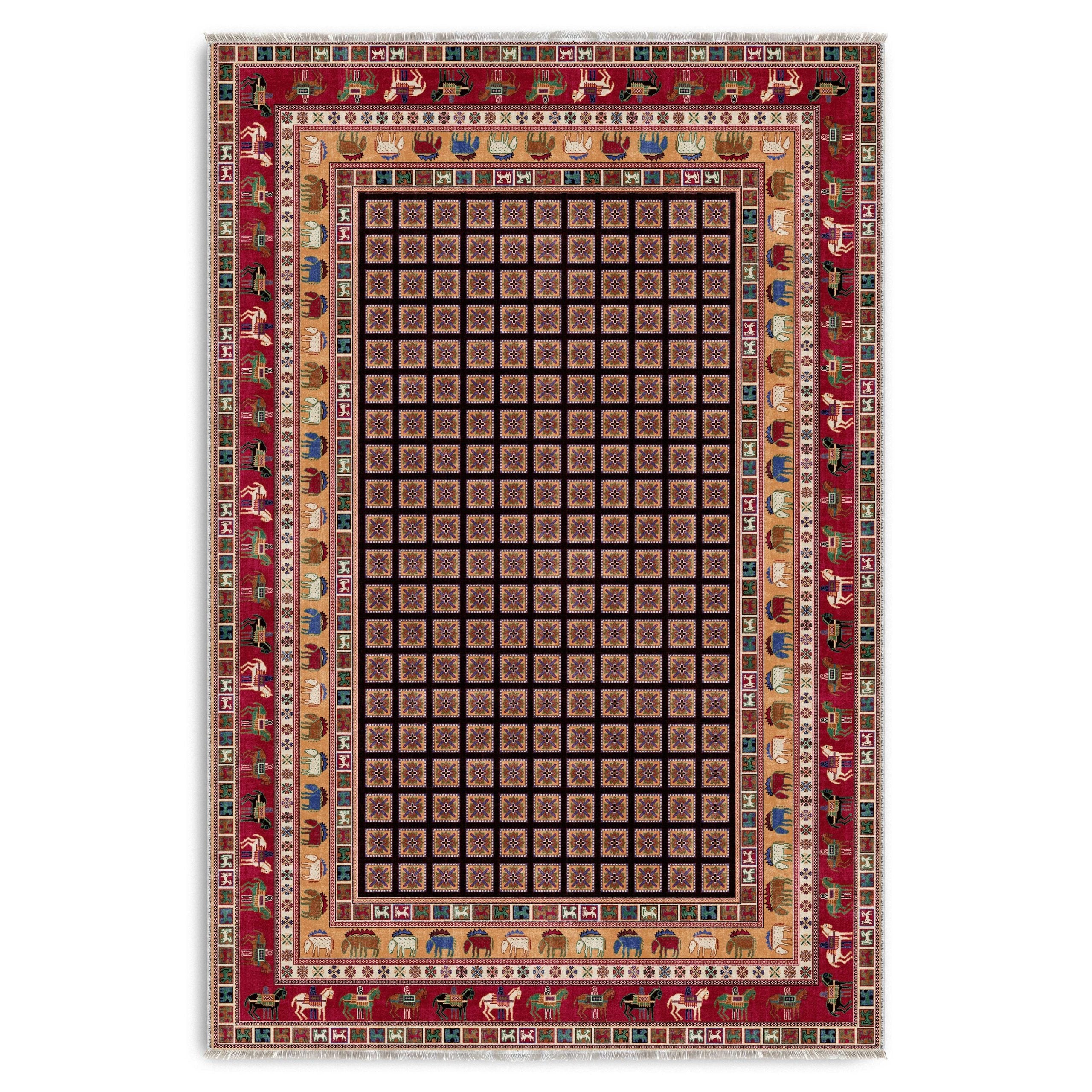 RW7131 washable chenille area rug viewed from above