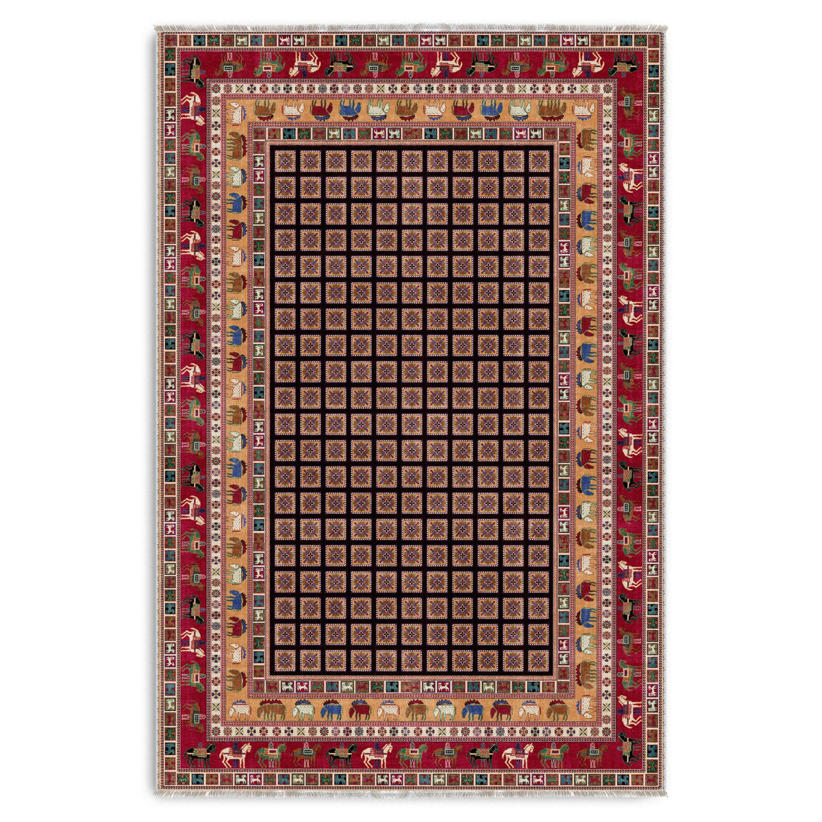 RW7131 washable chenille area rug viewed from above